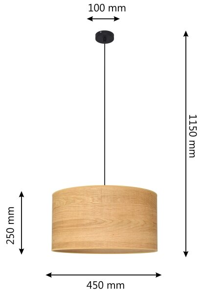 Lustr na lanku ALBA 1xE27/15W/230V pr. 45 cm hnědá/černá