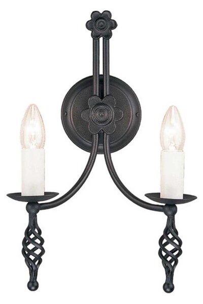 Elstead BY2-BLACK - Nástěnné svítidlo BELFRY 2xE14/60W/230V