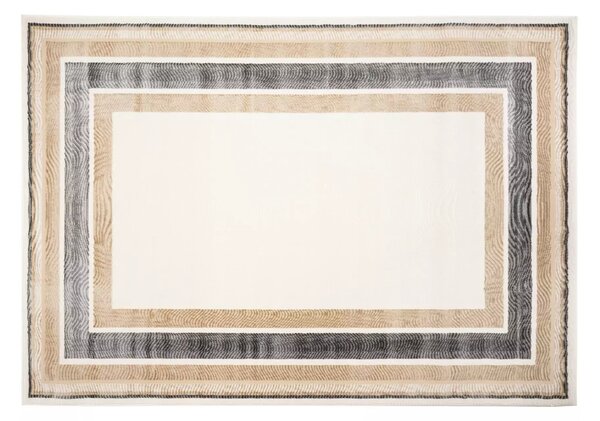 Moderní kusový koberec HERA TZ06E krémový šedý hnědý Rozměr: 80x150 cm