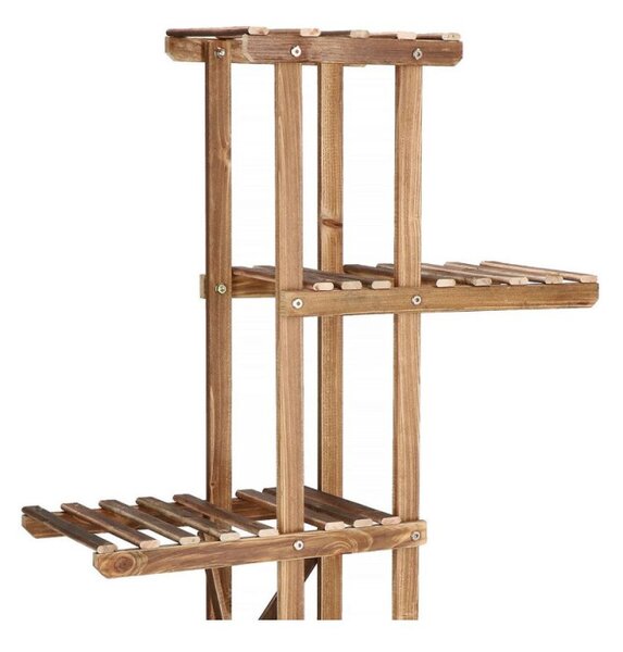 Dřevěný stojan na květiny 95 cm SPRINGOS GA0176 hnědý