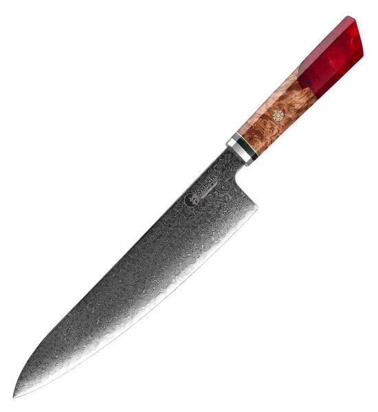 Japonský šéfkuchařský nůž z damaškové oceli SaKuRo Red 23 cm