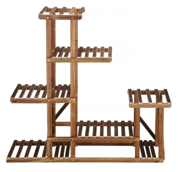 Dřevěný stojan na květiny 95 cm SPRINGOS GA0176 hnědý