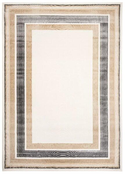 Moderní kusový koberec HERA TZ06E krémový šedý hnědý Rozměr: 80x150 cm