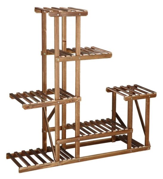 Dřevěný stojan na květiny 95 cm SPRINGOS GA0176 hnědý