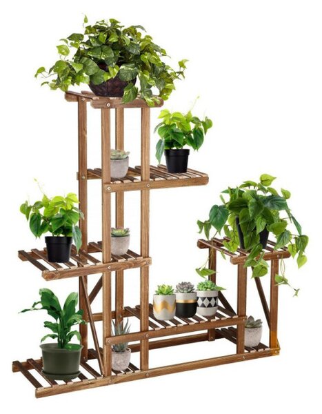Dřevěný stojan na květiny 95 cm SPRINGOS GA0176 hnědý