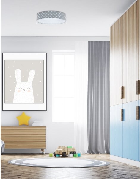 LED Stmívatelné svítidlo GALAXY KIDS LED/24W/230V hvězdičky šedá/bílá + DO