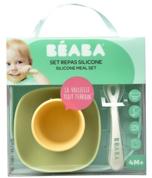 Beaba - Dětská jídelní sada Yellow 4 ks