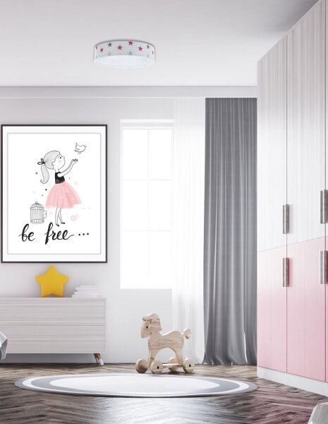 LED Stmívatelné svítidlo GALAXY KIDS LED/24W/230V hvězdičky bílá/růžová/šedá +DO