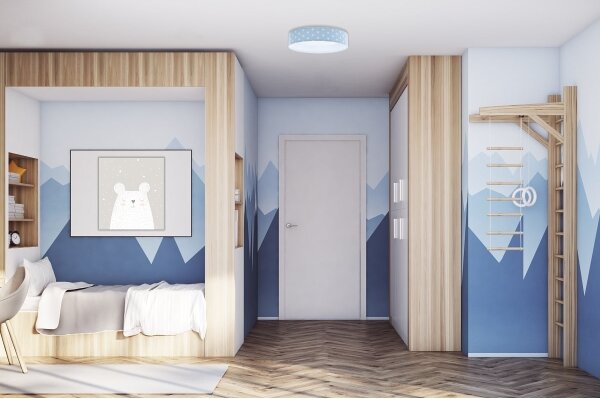 LED Stmívatelné svítidlo GALAXY KIDS LED/24W/230V hvězdičky modrá/bílá + DO