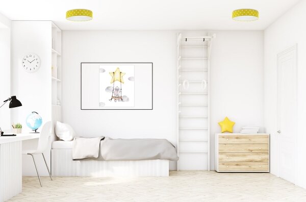 LED Stropní svítidlo GALAXY KIDS LED/24W/230V puntíky žlutá/bílá