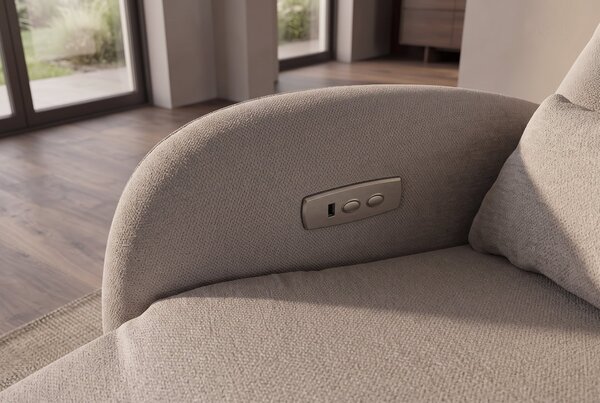 Televizní křeslo PRIORITY greige texturovaná látka Nábytek | Obývací pokoj | Křesla | Televizní
