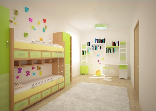 LED Stropní svítidlo GALAXY KIDS LED/24W/230V puntíky zelená/bílá