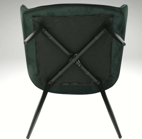 Vikio Jídelní set pro 4 osoby 160x90 cm soft dub noha X zelená židle s područkami VJS226-4Z