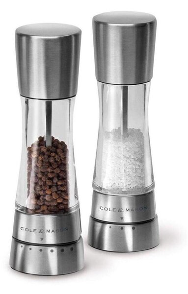 Cole&Mason - Sada mlýnků na sůl a pepř DERWENT 2 ks 19 cm lesklý chrom