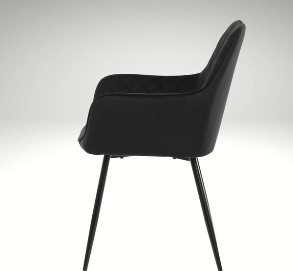 Vikio Jídelní set pro 4 osoby 160x90 cm soft dub noha X černá židle s područkami VJS226-4C