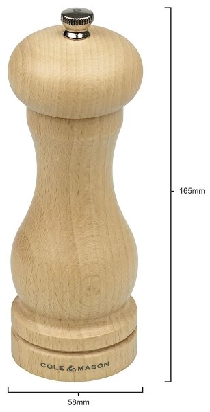 Cole&Mason - Mlýnek na pepř CAPSTAN BEECH buk 16,5 cm
