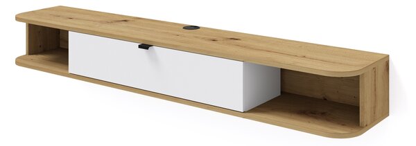 BIM Závěsná TV skříňka Icarus, dub artisan/bílý mat
