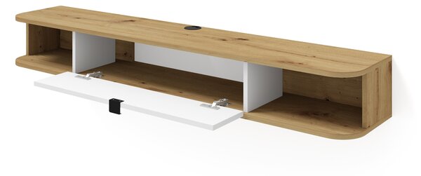 BIM Závěsná TV skříňka Icarus, dub artisan/bílý mat