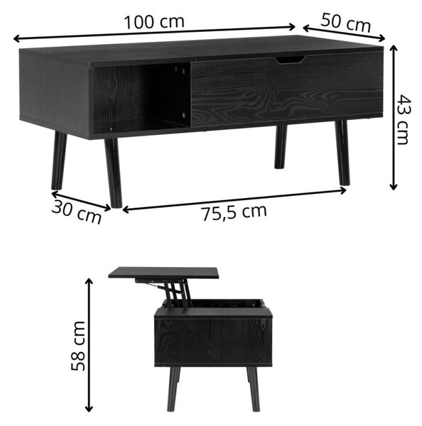 Konferenční stolek SPRINGOS HF0067 černý