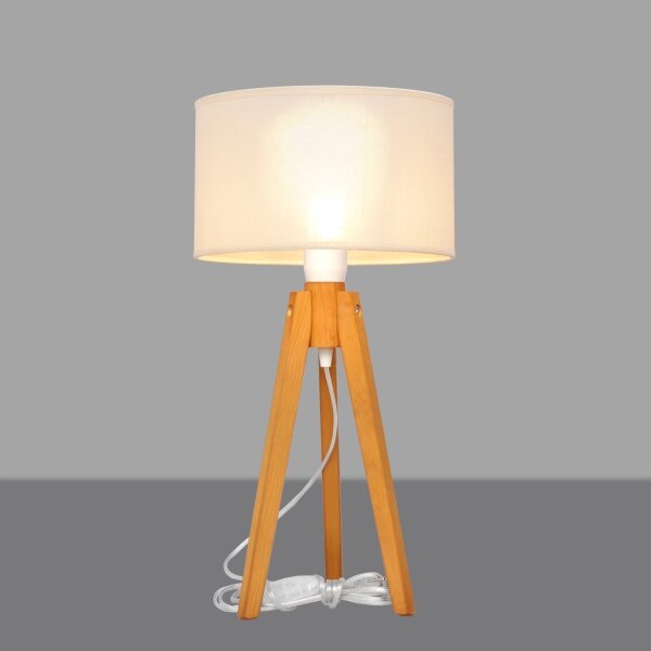 Stolní lampa ALBA 1xE27/15W/230V krémová/dub