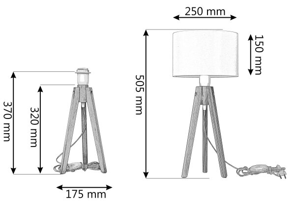 Stolní lampa ALBA 1xE27/15W/230V černá/dub