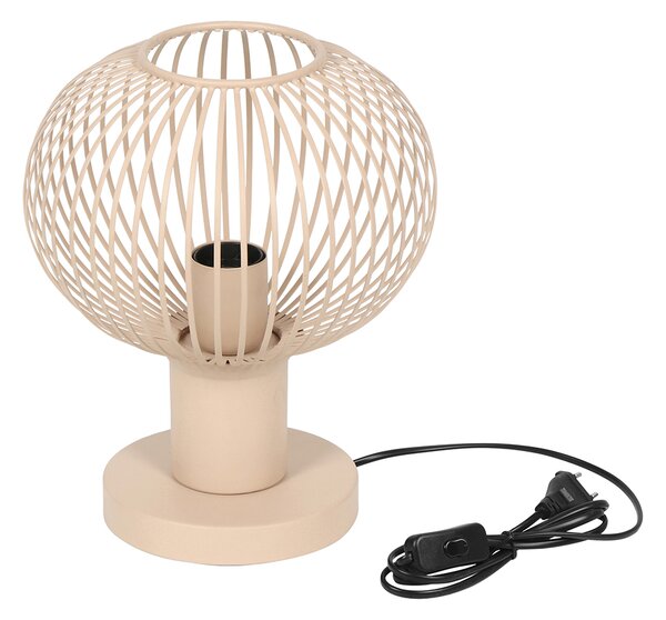 Moderní drátěná stolní lampa béžová 23 cm - Gila