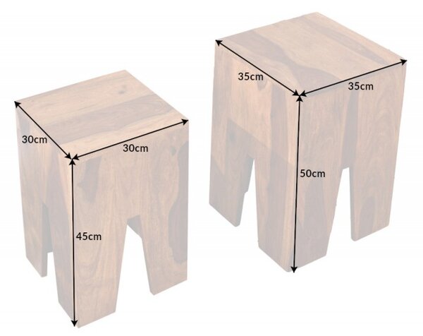 2SET odkládací stolky JUNGLE masiv sheesham Nábytek | Doplňkový nábytek | Odkládací stolky