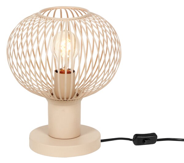 Moderní drátěná stolní lampa béžová 23 cm - Gila