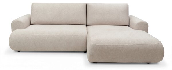 Rohová pohovka Lotulis Mini s rozkladem pravostranná - krémová hydrofobní tkanina Blur 01