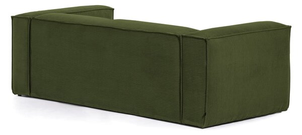 Tmavě zelená manšestrová pohovka Kave Home Blok