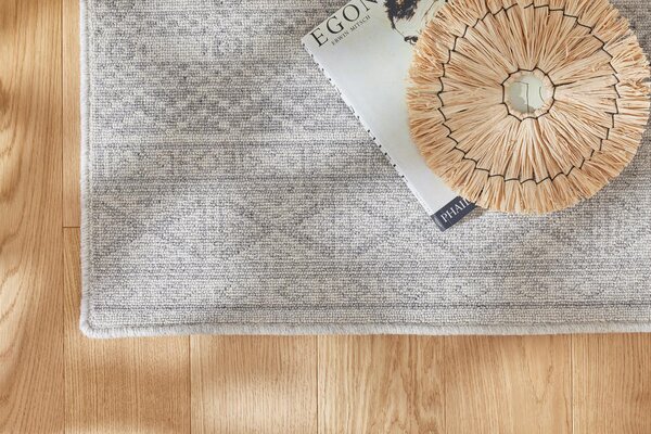 Kusový koberec vlněný Agnella Noble Pera Geometrický světle šedý Rozměr: 160x230 cm