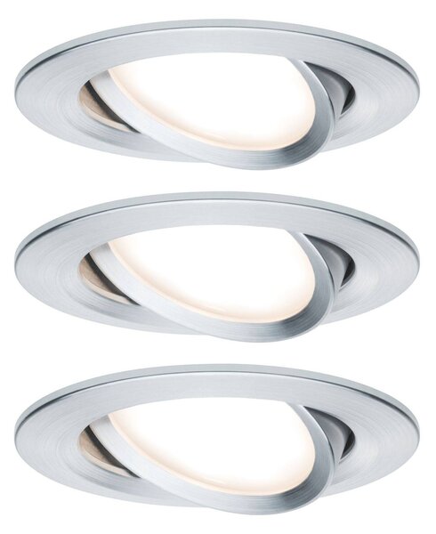 Paulmann 93451 Nova vestavné svítidlo, LED, LED, 18 W, Hliník (soustružený), sada 3 ks