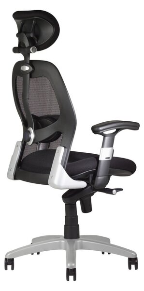 Ergonomická kancelářská židle na kolečkách Office Pro SATURN – s područkami, více barev NET vínová