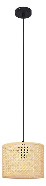 Lustr na lanku ALBA 1xE27/15W/230V pr. 20 cm ratan/černá
