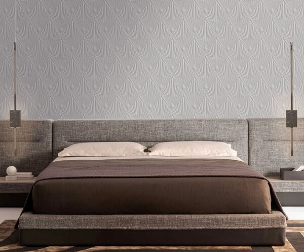 Luxusní geometrická vliesová tapeta na zeď, šedá, Art deco, Z30317, Casa 8, Trussardi