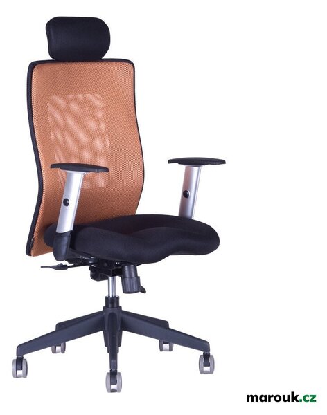Kancelářská židle na kolečkách CALYPSO XL SP4 – s područkami a podhlavníkem Černá 1111