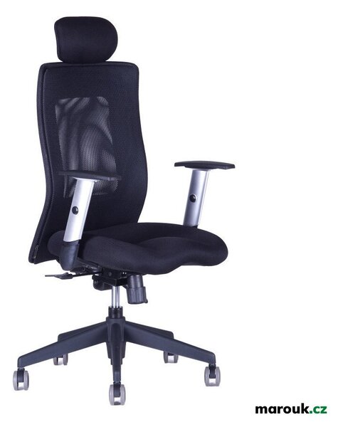 Kancelářská židle na kolečkách CALYPSO XL SP4 – s područkami a podhlavníkem Černá 1111