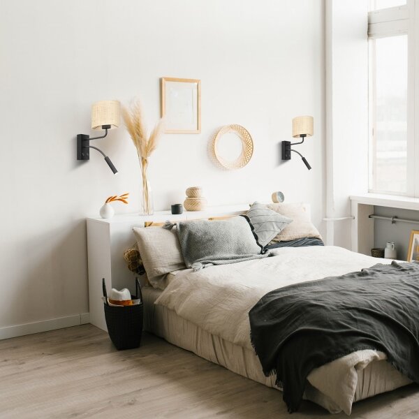 Nástěnná lampa RATTAN 1xE27/60W+1xG9/8W/230V ratan