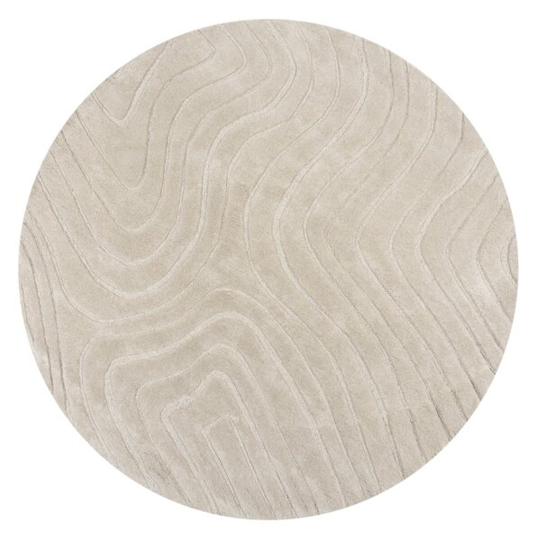 Krémový ručně tkaný vlněný kulatý koberec ø 160 cm Mesmerise Natural – Flair Rugs