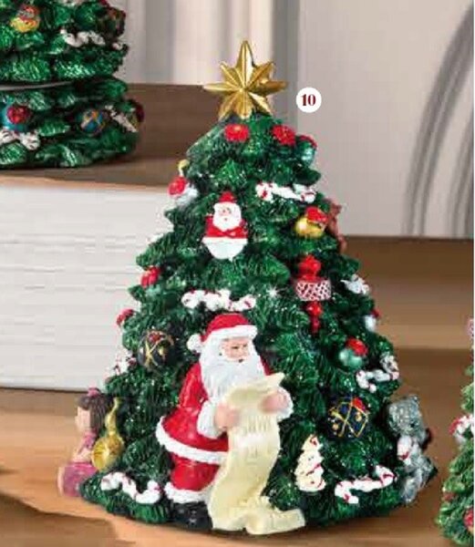 Vánoční stromek, hrací skříňka 17cm s hudbou otáčí se BRANDANI (barva - pryskyřice)
