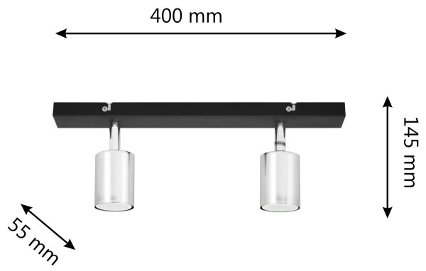 LED Bodové svítidlo TUNE 2xGU10/4,8W/230V matný chrom/černá