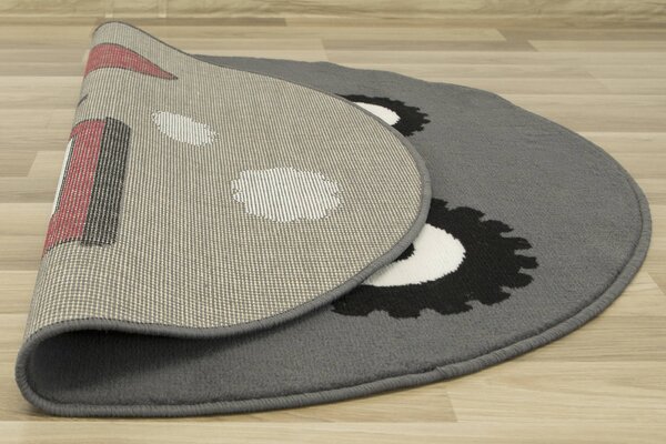 Associated Weavers Kulatý dětský koberec Luna Kids 534457/51915 Traktor červený šedý Rozměr: průměr 120 cm