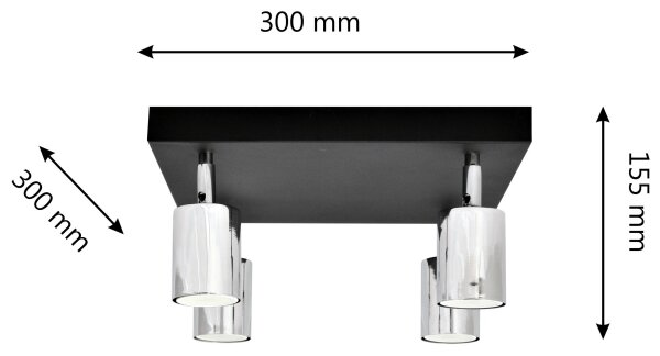 LED Bodové svítidlo TUNE 4xGU10/4,8W/230V matný chrom/černá