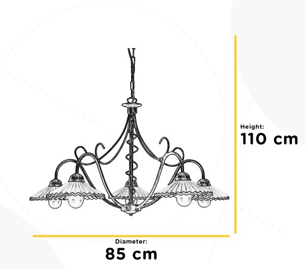 ONLI - Lustr na řetězu ROSINA 5xE14/6W/230V