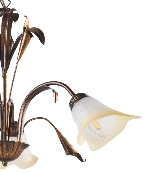 ONLI - Lustr na řetězu LUCREZIA 3xE14/6W/230V bronzová