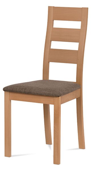 Jídelní dřevěná židle LUCE – masiv buk, buk, hnědý potah