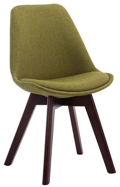 Židle Borne V2 látka, dřevené nohy ořech - Zelená