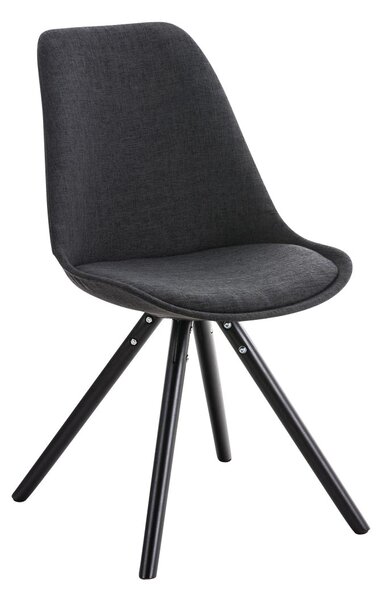 Židle P.LEG látka, nohy round černé - Tmavě šedá