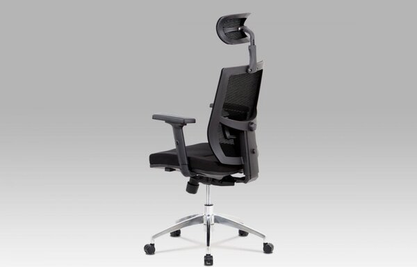 Kancelářská ergonomická židle SUPERMAX — černá, s bederní opěrkou i podhlavníkem