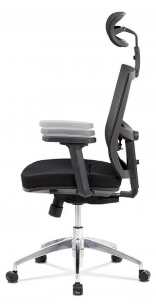 Kancelářská ergonomická židle SUPERMAX — černá, s bederní opěrkou i podhlavníkem